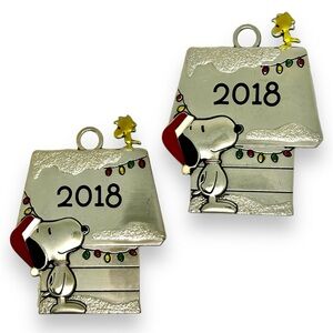 Christmas Ornament Peanuts Snoopy & Woodstock Charmers Metal Christmas Ornament